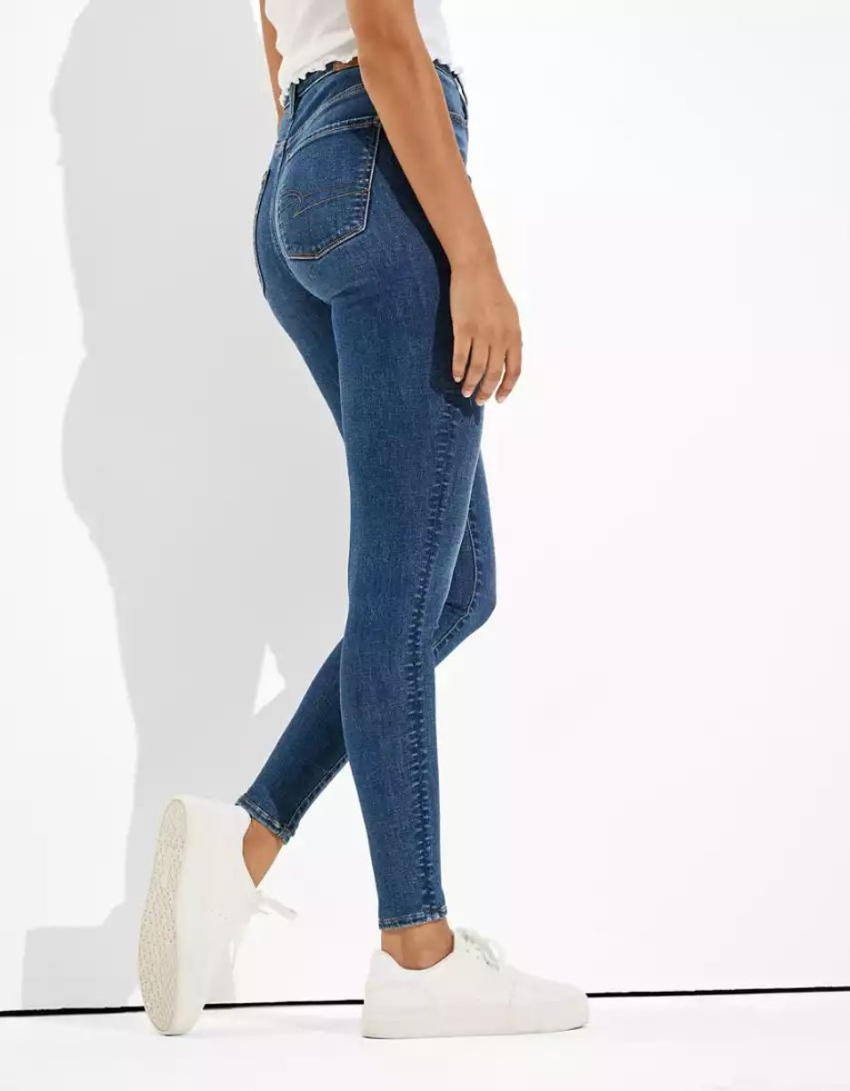 Jean American Eagle AE Ne(x)t Level Highest Taille Jegging Bleu Femme | HDR-60302840